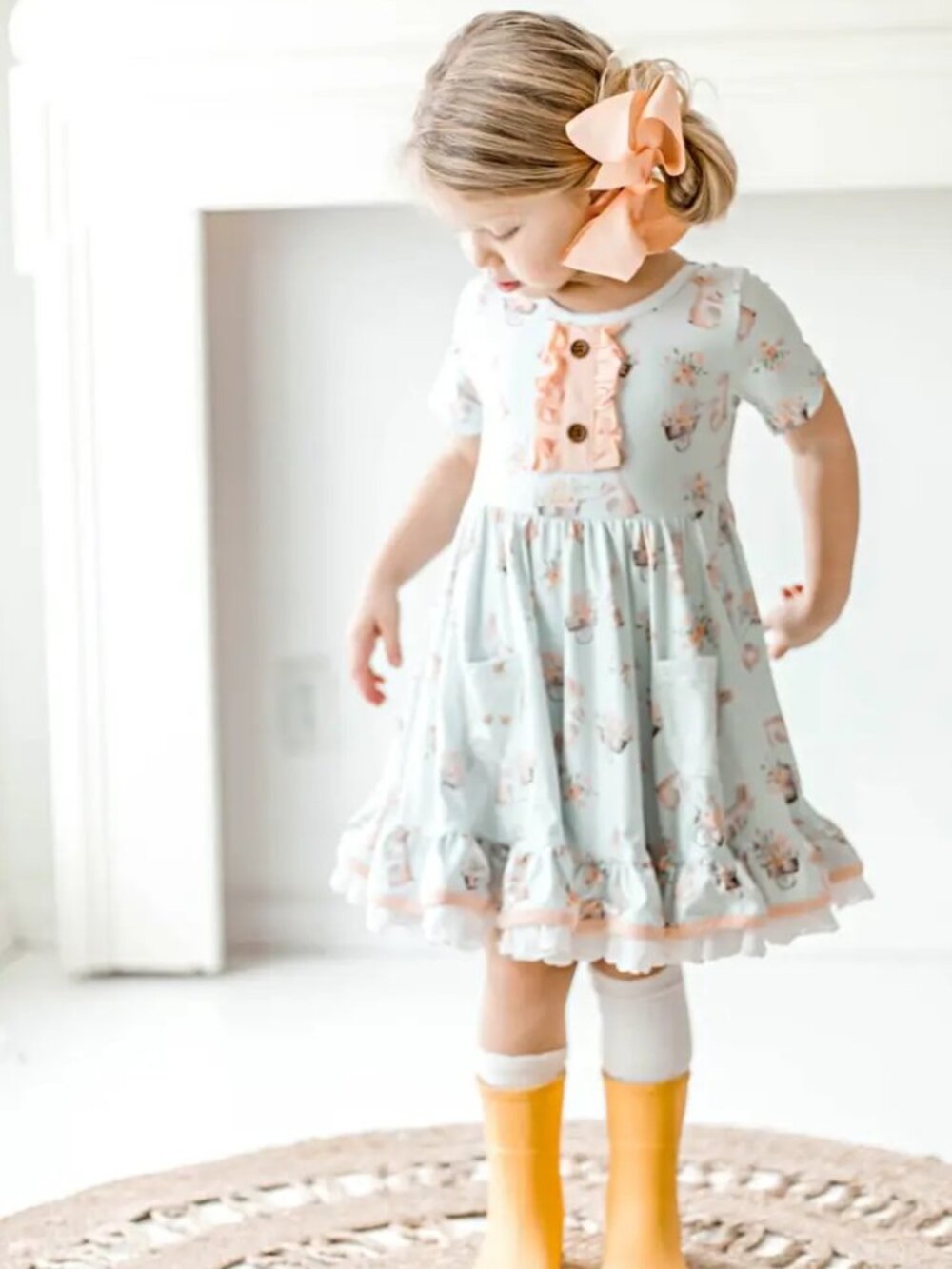 Girl's Honey Bunny Blue Eyelet Twirl Dress - very full multiple sizes NWT